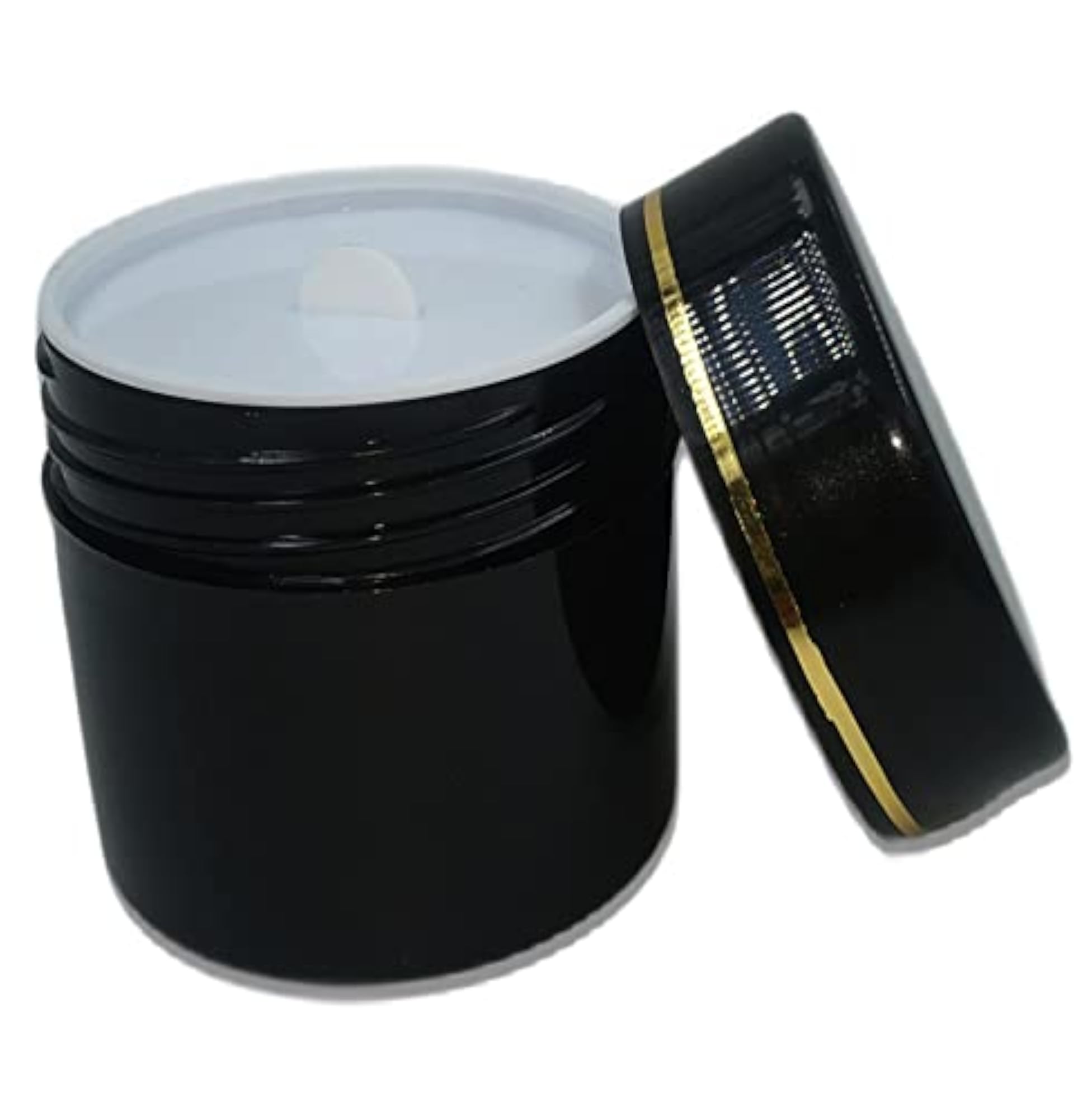 60ml PET Jar Unbreakable Plastic Black Round Container